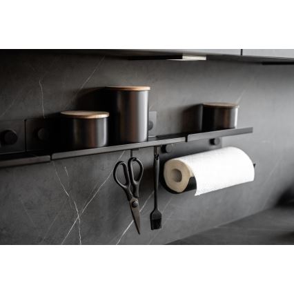 WENKO 71144800 - JET Roll Holder 30x15 cm, Black