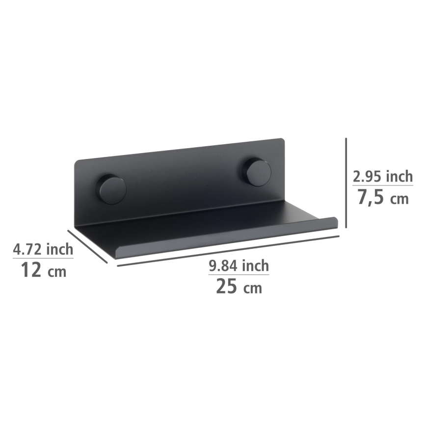 WENKO 71147800 - JET Shelf 25 x 7.5 cm Black