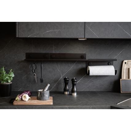 WENKO 71147800 - JET Shelf 25 x 7.5 cm Black