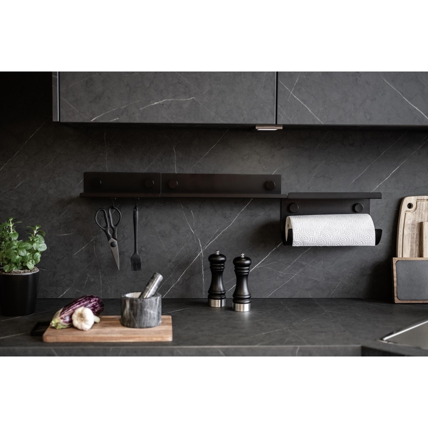 WENKO 71147800 - JET Shelf 25 x 7.5 cm Black