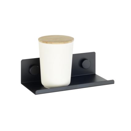 WENKO 71147800 - JET Shelf 25 x 7.5 cm Black