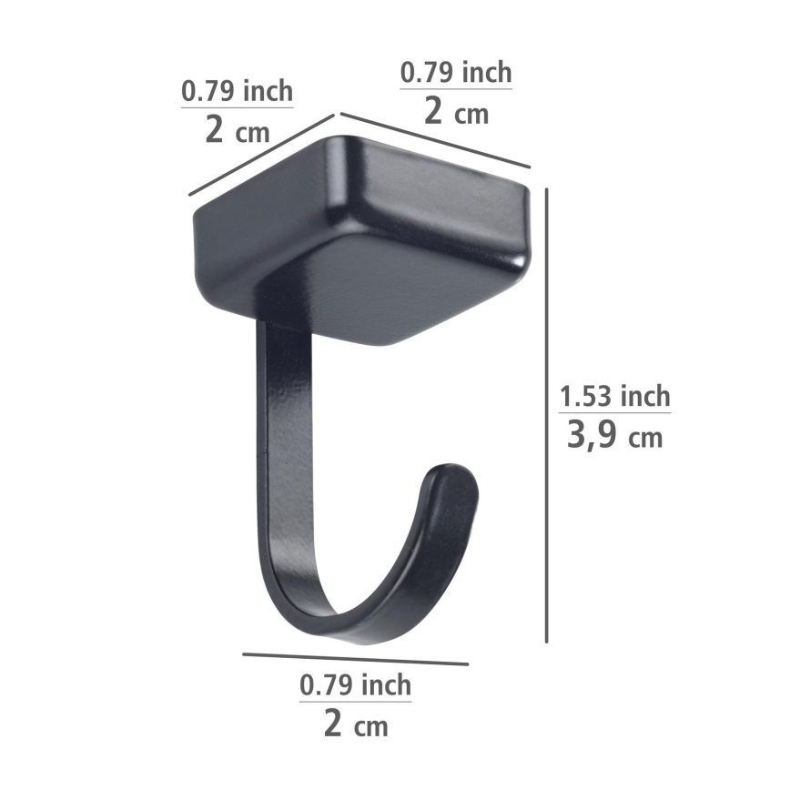 WENKO 71149800 - JET Hooks 2,2x3,9 cm black/silver