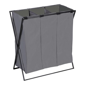 WENKO 71297800 - TRIO Laundry Hamper 69x76 cm grey/black