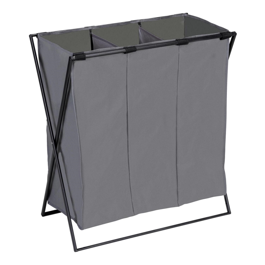 WENKO 71297800 - TRIO Laundry Hamper 69x76 cm grey/black