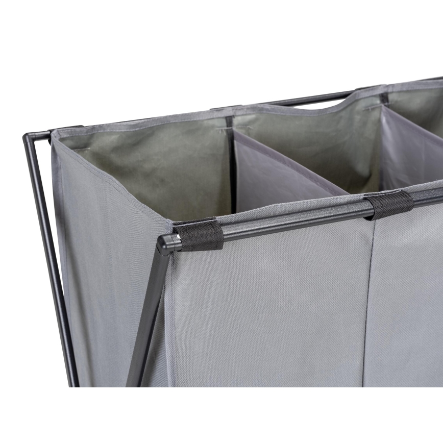 WENKO 71297800 - TRIO Laundry Hamper 69x76 cm grey/black