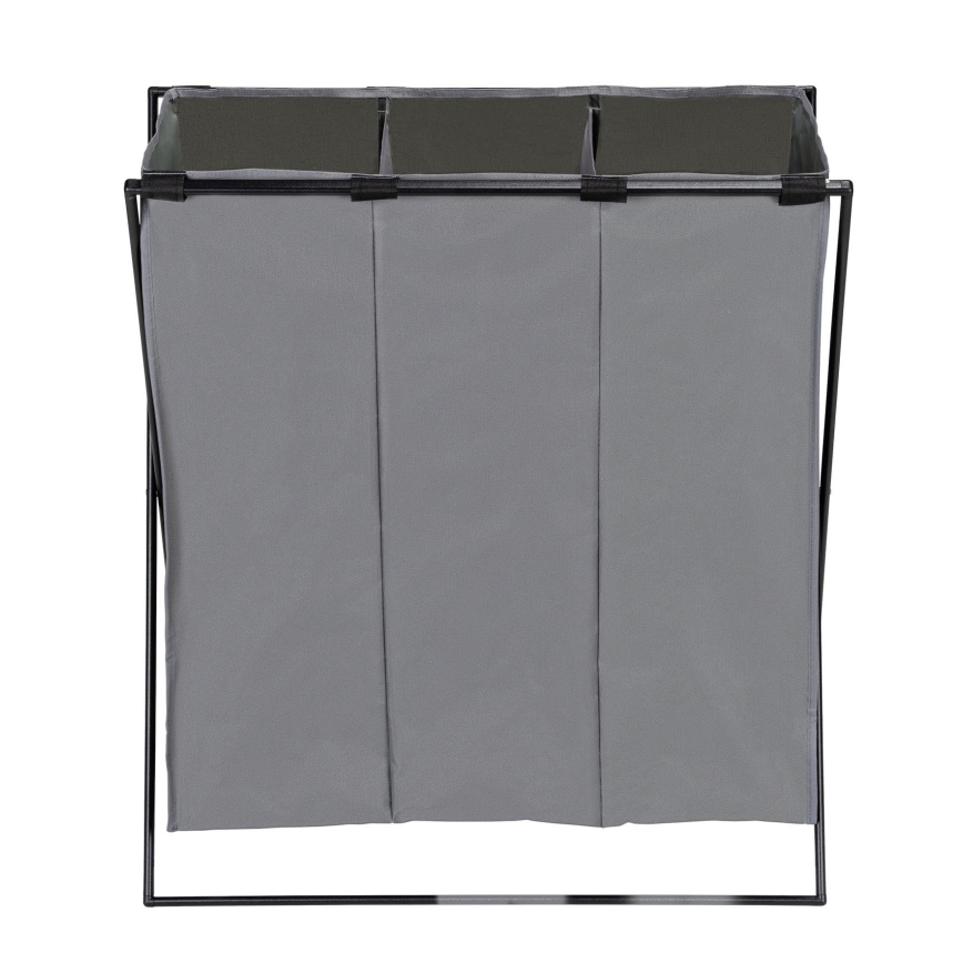 WENKO 71297800 - TRIO Laundry Hamper 69x76 cm grey/black