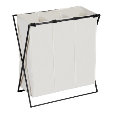 WENKO 71298800 - TRIO Laundry Hamper 69x76 cm Cream/Black