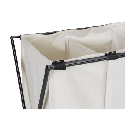 WENKO 71298800 - TRIO Laundry Hamper 69x76 cm Cream/Black