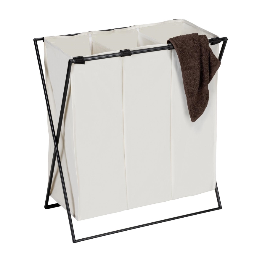 WENKO 71298800 - TRIO Laundry Hamper 69x76 cm Cream/Black