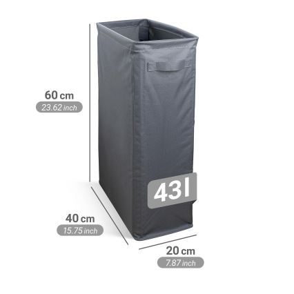 WENKO 71299800 - SLIM laundry hamper 20x60 cm anthracite