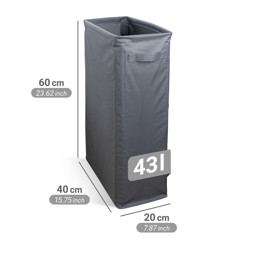 WENKO 71299800 - SLIM laundry hamper 20x60 cm anthracite
