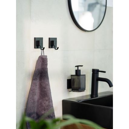 WENKO 71444800 - VACUUM-LOC QUADRO ED Soap Dispenser, 7.5 x 16 cm, Black