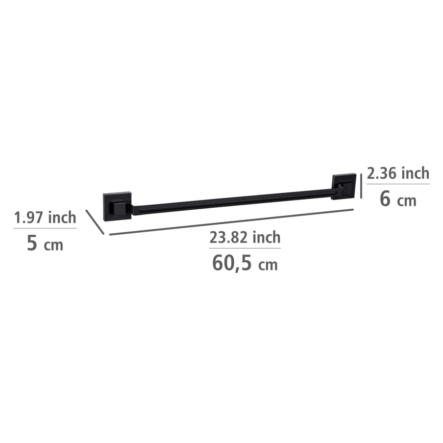 WENKO 71445800 - VACUUM-LOC QUADRO ED towel rail 60.5x6 cm black