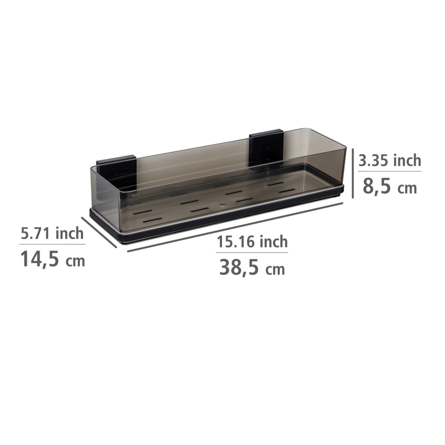 WENKO 71446800 - VACUUM-LOC QUADRO ED Shelf 38.5 x 14.5 cm, black
