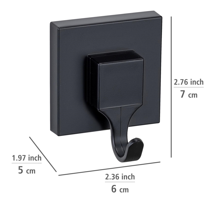 WENKO 71448800 - VACUUM-LOC QUADRO ED Hook 6 x 7 cm Black