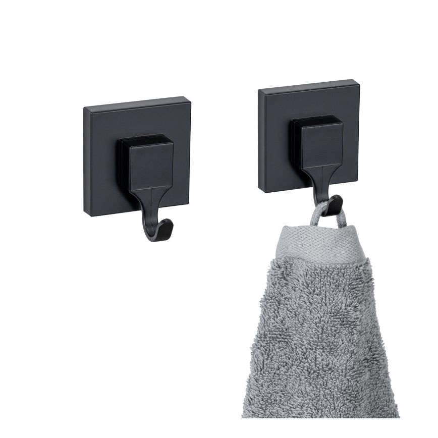 WENKO 71448800 - VACUUM-LOC QUADRO ED Hook 6 x 7 cm Black