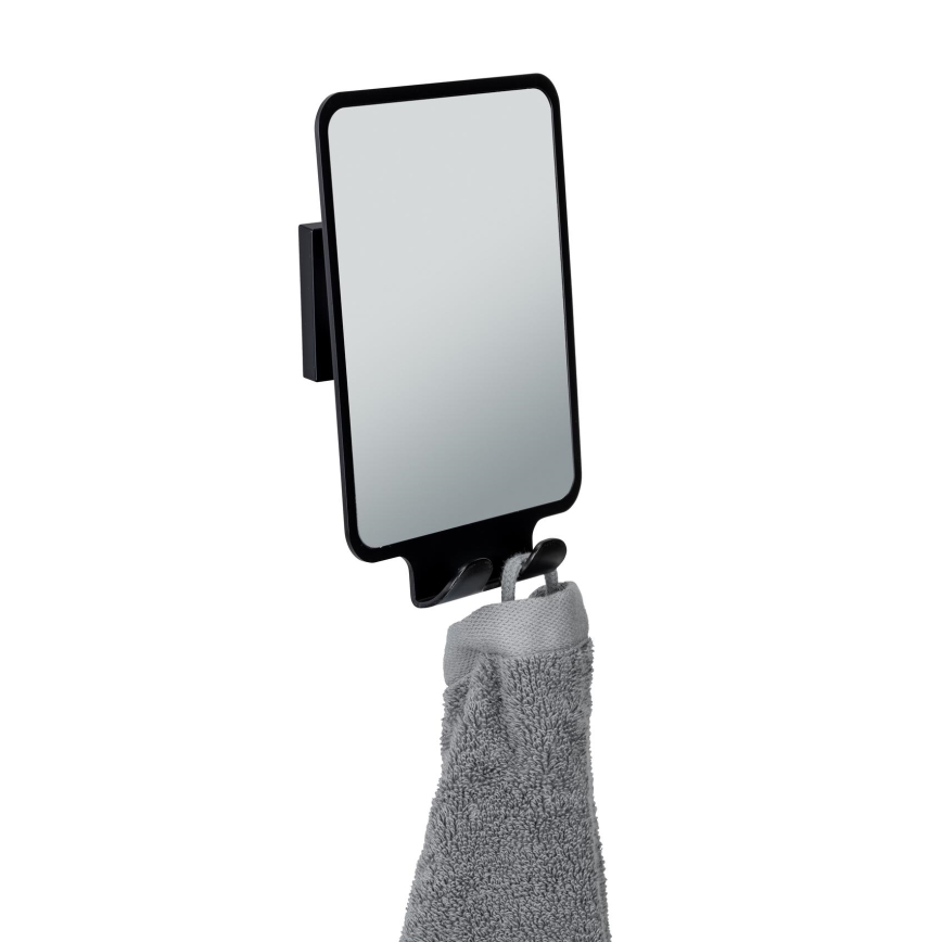 WENKO 71449800 - VACUUM-LOC QUADRO ED Mirror 14 x 19.5 cm, Black