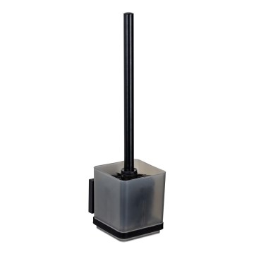 WENKO 71450800 - WC set VACUUM-LOC QUADRO ED 9,5x37 cm black