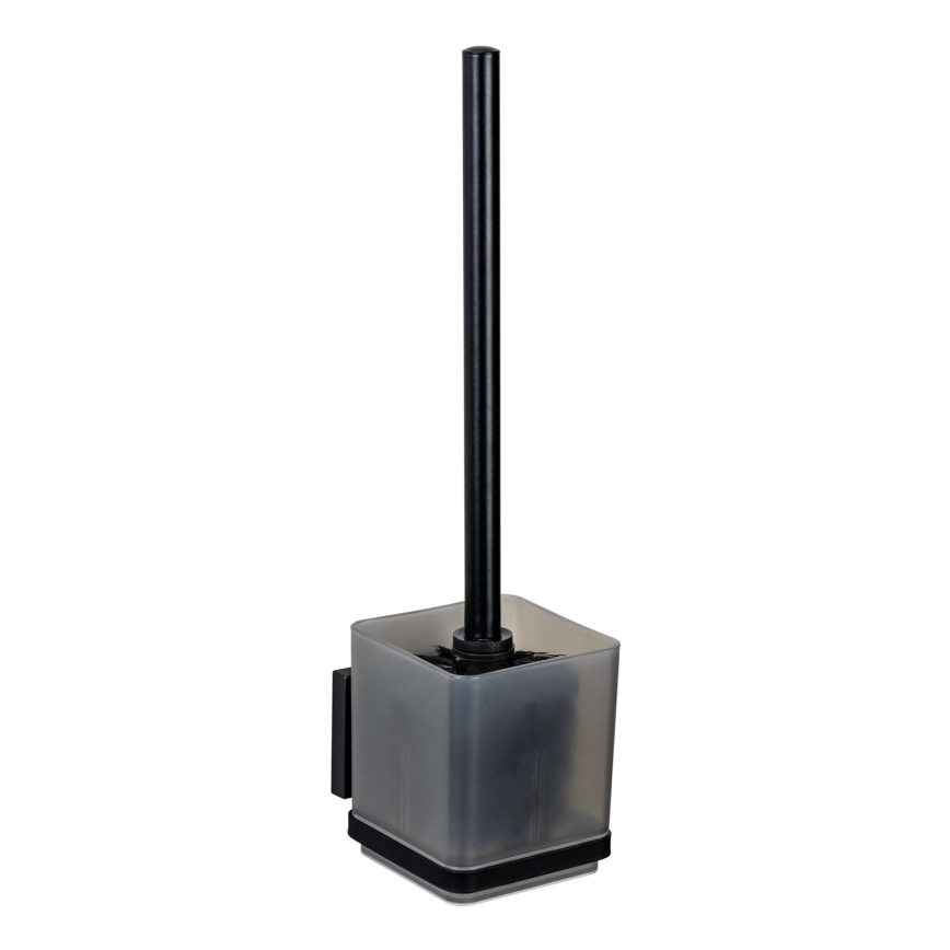 WENKO 71450800 - WC set VACUUM-LOC QUADRO ED 9,5x37 cm black