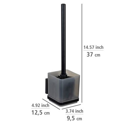WENKO 71450800 - WC set VACUUM-LOC QUADRO ED 9,5x37 cm black