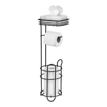WENKO 71451800 - Toilet Paper Holder 16 x 59 cm, Black
