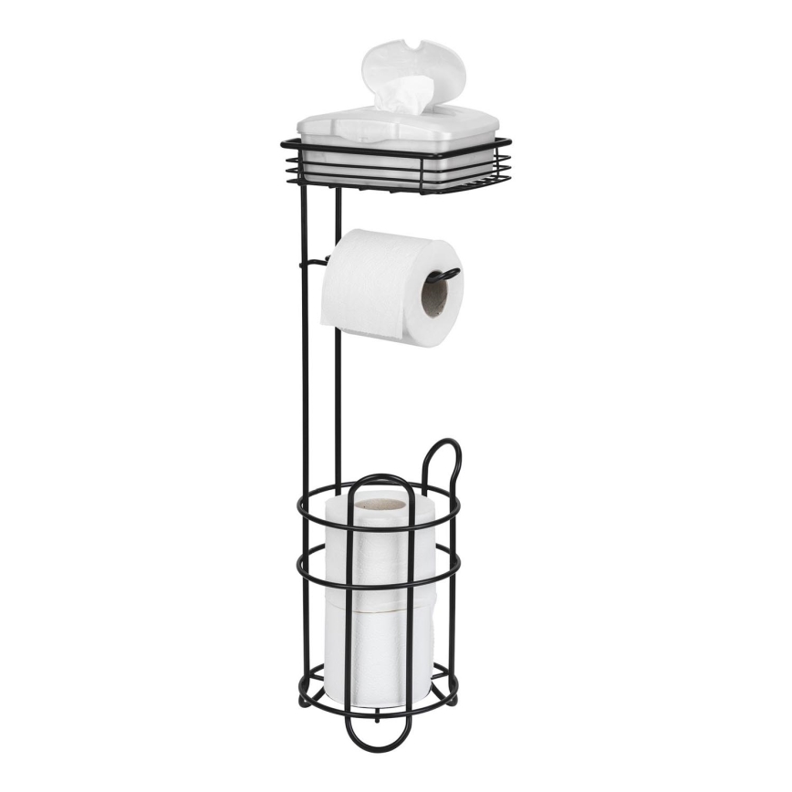 WENKO 71451800 - Toilet Paper Holder 16 x 59 cm, Black
