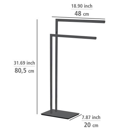 WENKO 71555800 - RECCO Towel Rack, 48 x 80.5 cm, Black