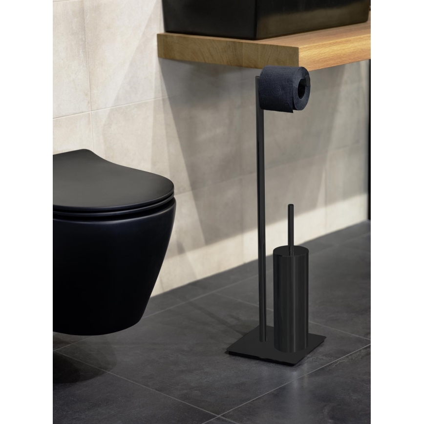 WENKO 71556800 - RECCO Toilet Set 20 x 71.5 cm, Black