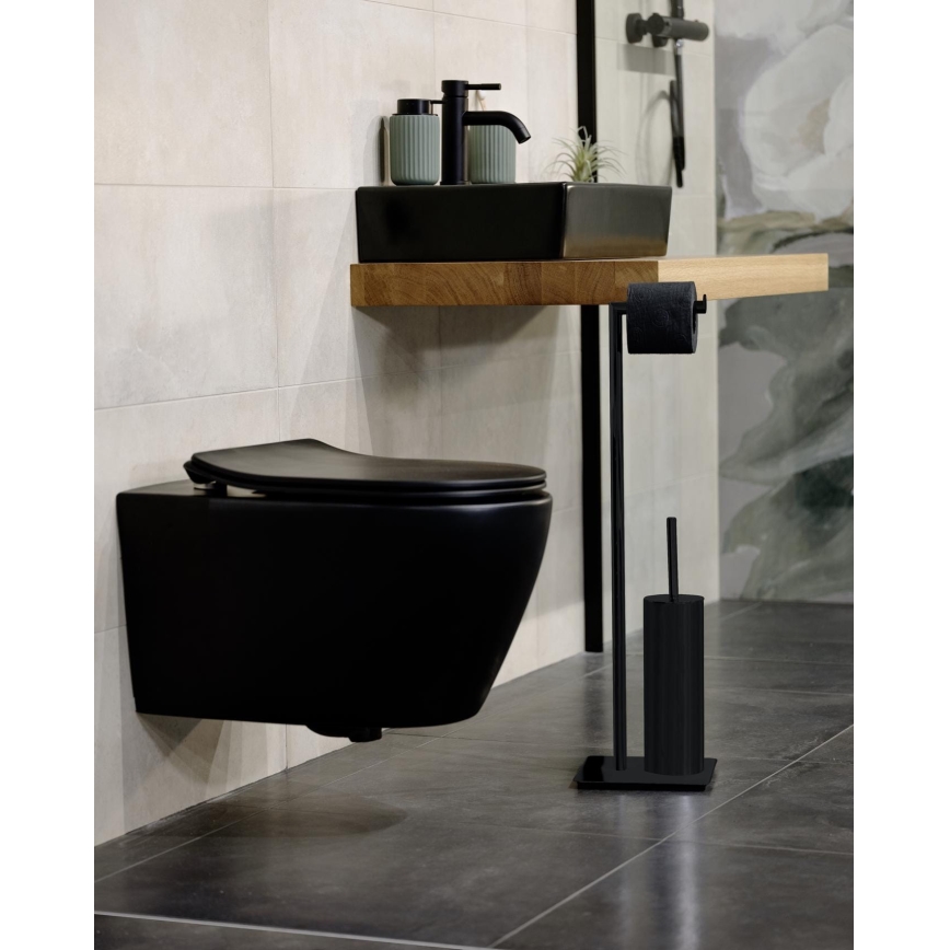 WENKO 71556800 - RECCO Toilet Set 20 x 71.5 cm, Black