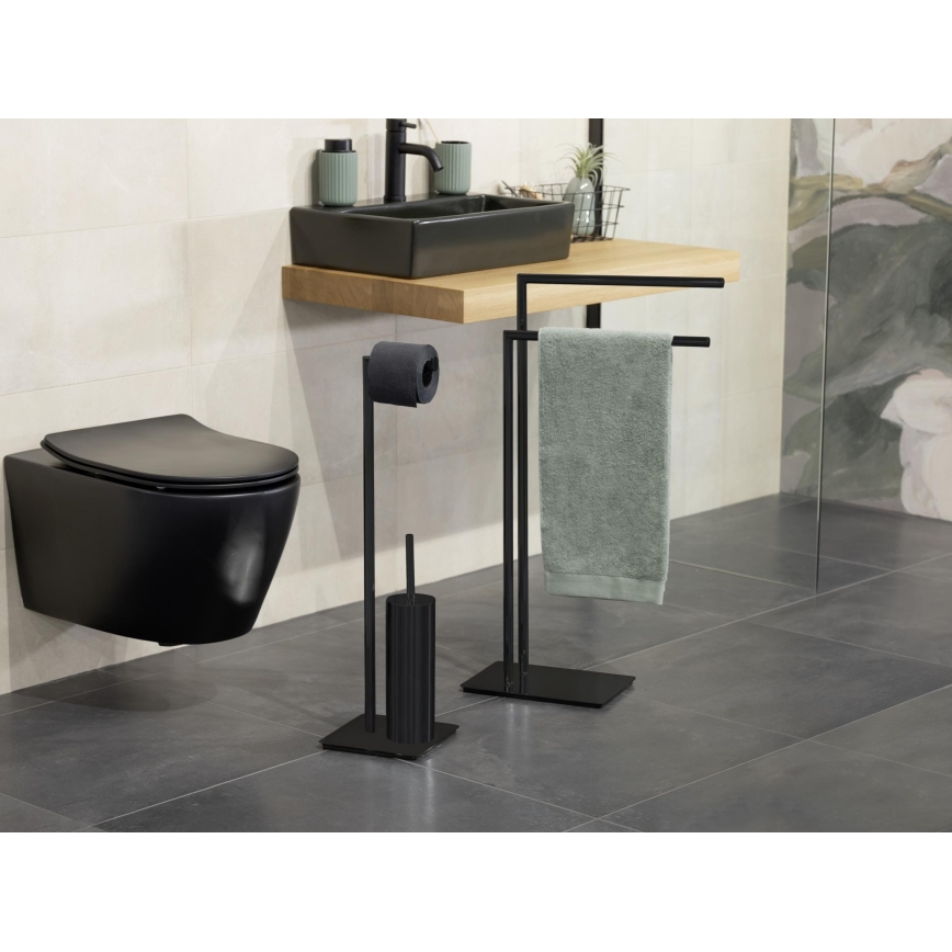 WENKO 71556800 - RECCO Toilet Set 20 x 71.5 cm, Black