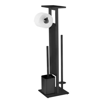WENKO 71558800 - DEBAR toilet set 21 x 70.5 cm stainless steel/black