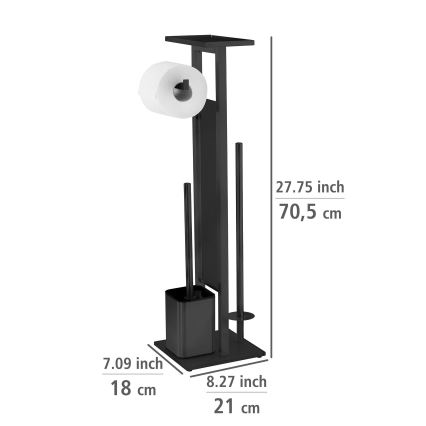 WENKO 71558800 - DEBAR toilet set 21 x 70.5 cm stainless steel/black