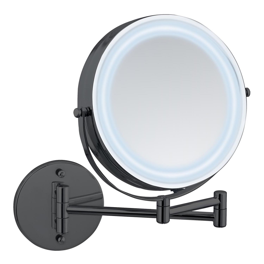 WENKO 71559800 - POWER-LOC Mirror 25.5 x 32 cm, Black