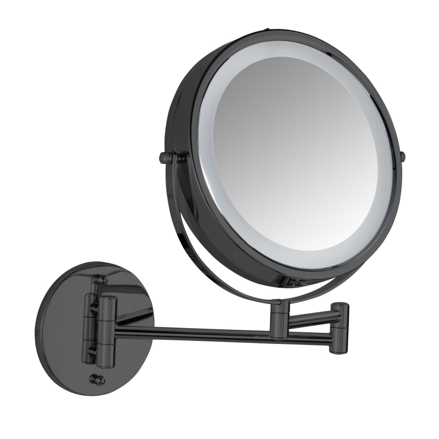 WENKO 71559800 - POWER-LOC Mirror 25.5 x 32 cm, Black