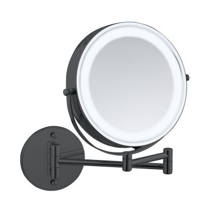 WENKO 71559800 - POWER-LOC Mirror 25.5 x 32 cm, Black