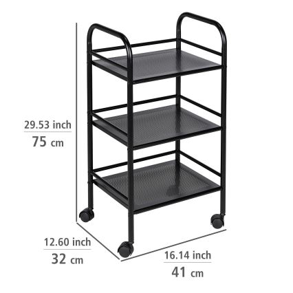 WENKO 71560800 - Black Trolley 41x75 cm