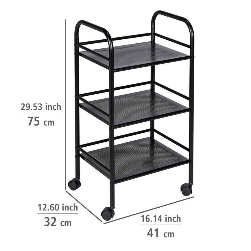 WENKO 71560800 - Black Trolley 41x75 cm