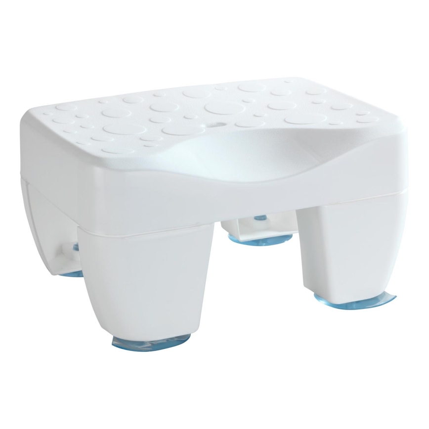 WENKO 73361100 - SECURA Bath Stool, 40 x 31 cm, White/Clear