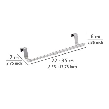 WENKO 79173100 - TELESCOPE Towel Holder 7 x 6 cm, Stainless Steel/Silver/Black