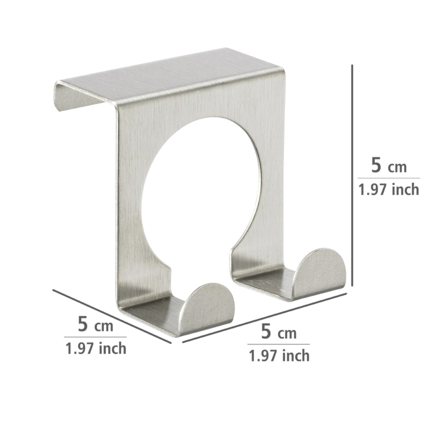 WENKO 8411100 - 5x5 cm Stainless Steel Hook, Silver