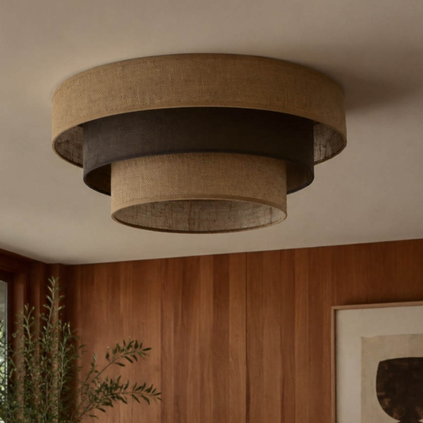 WENTA ceiling light 1x E27/60W/230V, Ø 50 cm, jute/brown