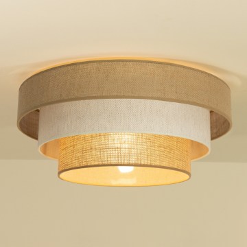WENTA Ceiling Light 1x E27/60W/230V, Ø 50 cm, Jute/Cream
