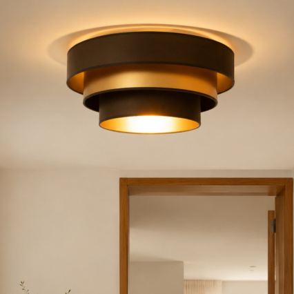 WENTA Ceiling Light 1x E27/60W/230V, Ø 50 cm — Brown/Gold