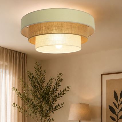 WENTA ceiling light 1xE27/60W/230V Ø 50 cm beige/jute