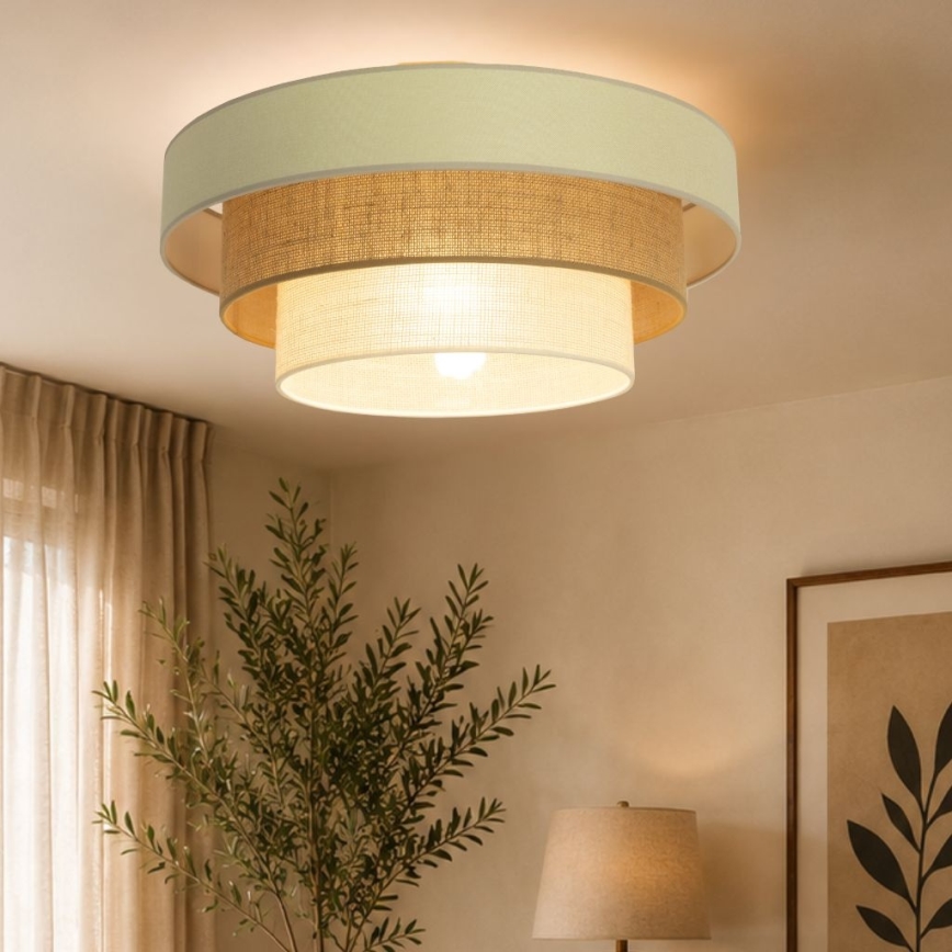 WENTA ceiling light 1xE27/60W/230V Ø 50 cm beige/jute