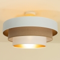 WENTA flush-mount ceiling light 1x E27/60W/230V Ø 50 cm beige/jute