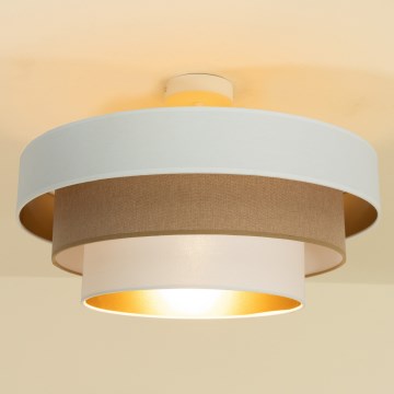 WENTA flush-mount ceiling light 1x E27/60W/230V Ø 50 cm beige/jute