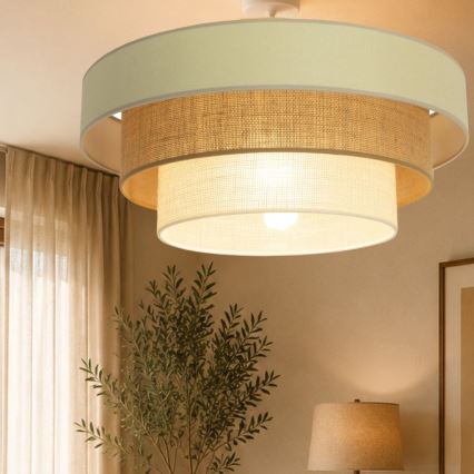 WENTA flush-mount ceiling light 1x E27/60W/230V Ø 50 cm beige/jute