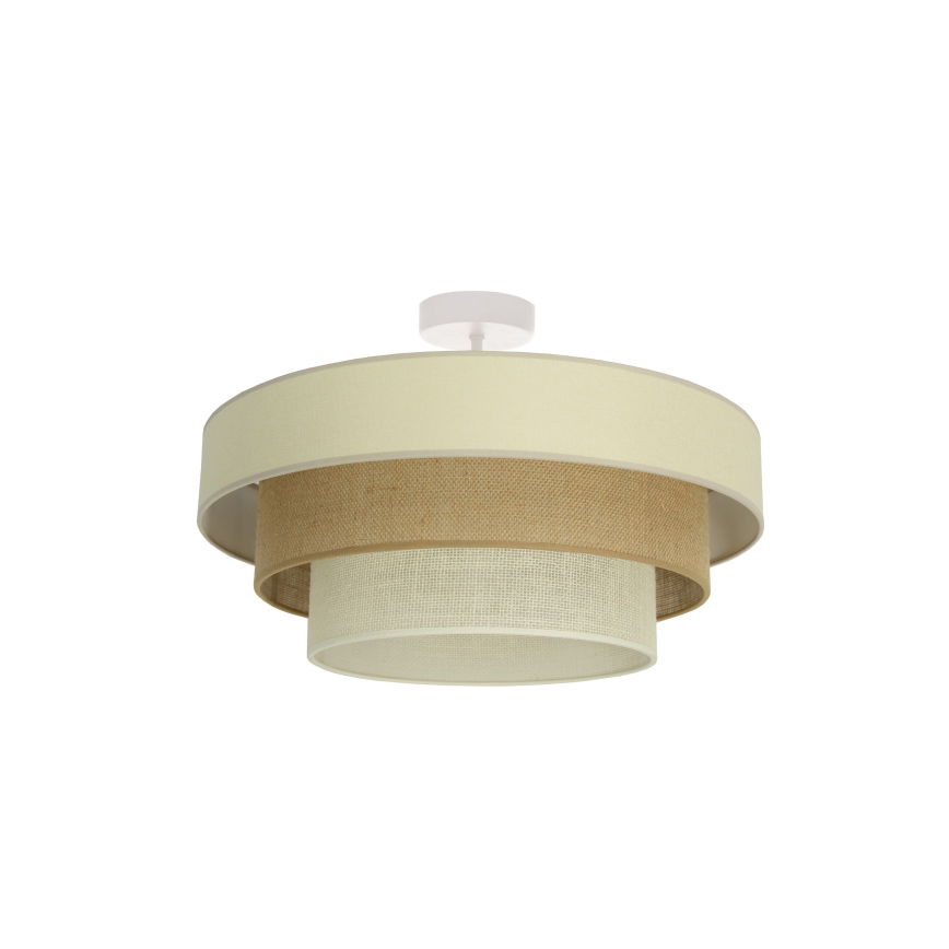 WENTA flush-mount ceiling light 1x E27/60W/230V Ø 50 cm beige/jute