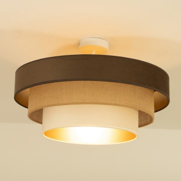 WENTA Flush-mounted ceiling light 1xE27/60W/230V Ø 50 cm brown/jute/beige